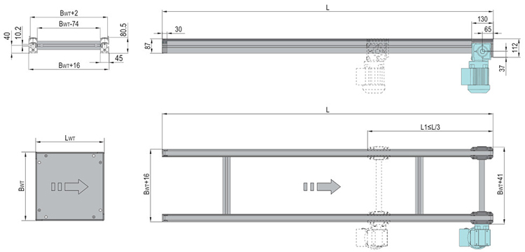 modular assembly line belt conveyor