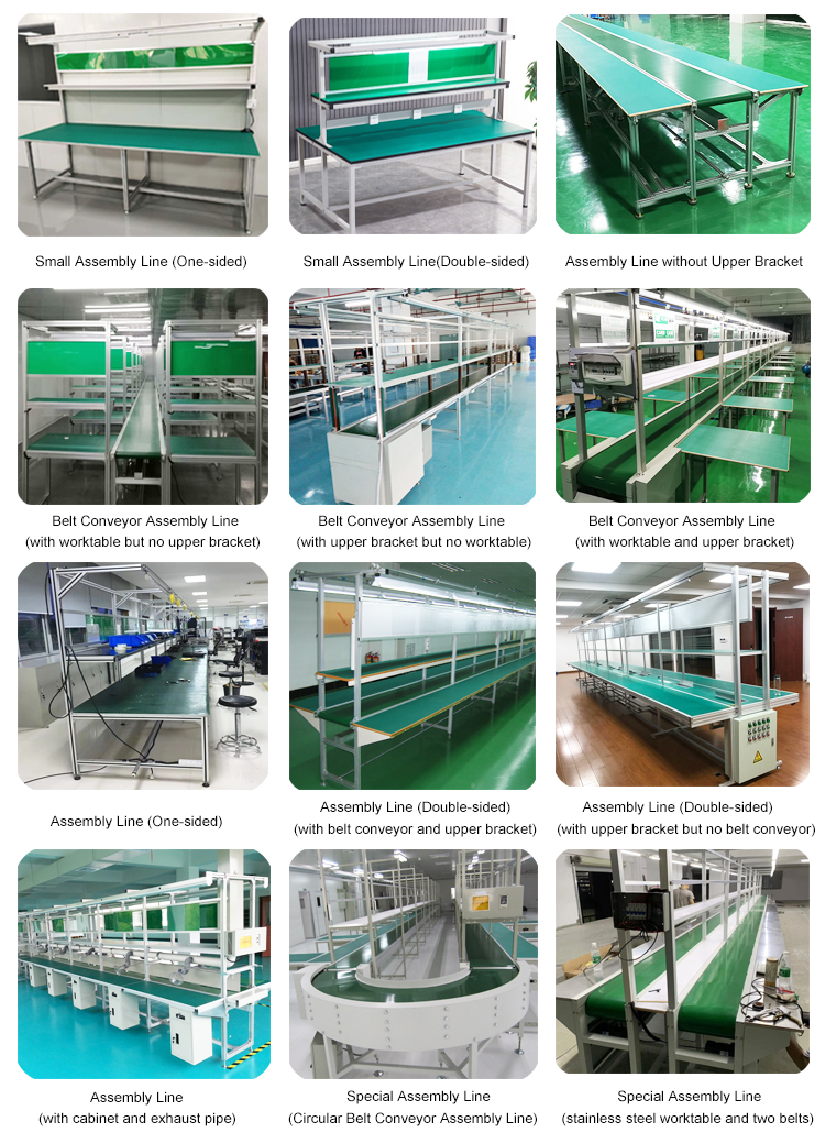 manual assembly line belt conveyor type